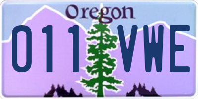 OR license plate 011VWE