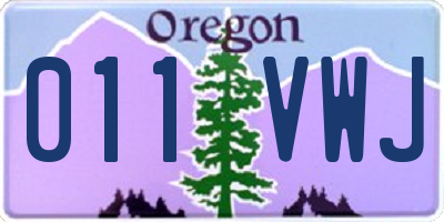 OR license plate 011VWJ