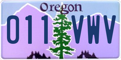 OR license plate 011VWV