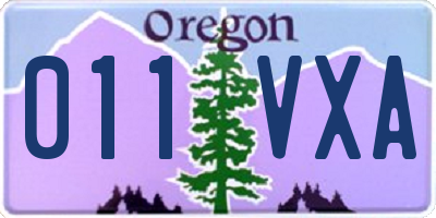 OR license plate 011VXA