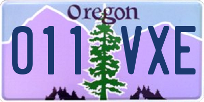 OR license plate 011VXE