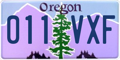 OR license plate 011VXF