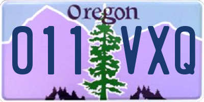 OR license plate 011VXQ