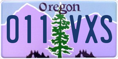 OR license plate 011VXS