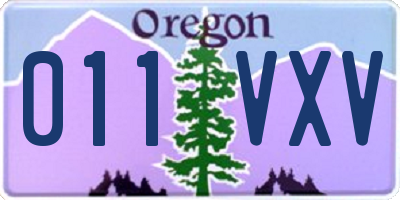 OR license plate 011VXV