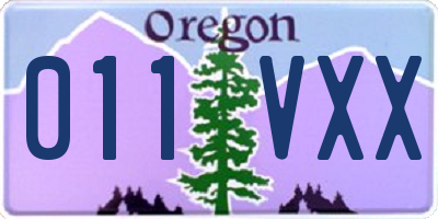 OR license plate 011VXX