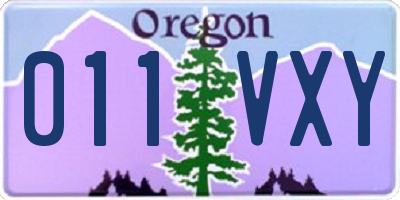 OR license plate 011VXY