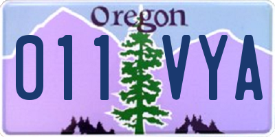 OR license plate 011VYA