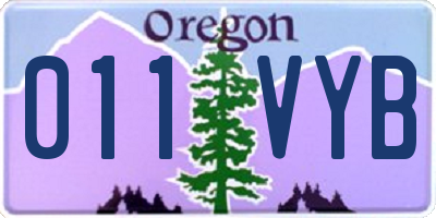 OR license plate 011VYB
