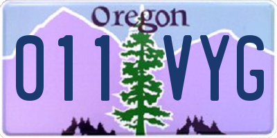 OR license plate 011VYG