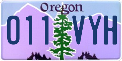 OR license plate 011VYH