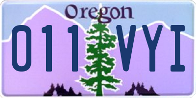 OR license plate 011VYI