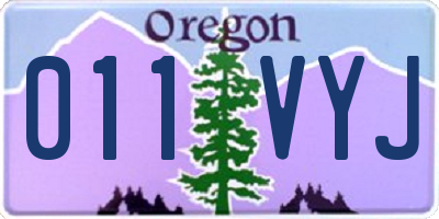 OR license plate 011VYJ