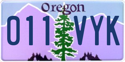 OR license plate 011VYK