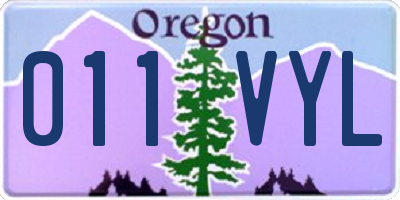 OR license plate 011VYL