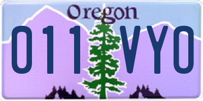 OR license plate 011VYO