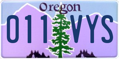 OR license plate 011VYS