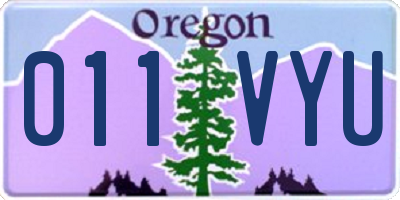 OR license plate 011VYU