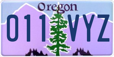 OR license plate 011VYZ