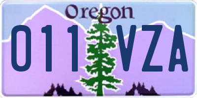 OR license plate 011VZA