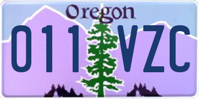 OR license plate 011VZC