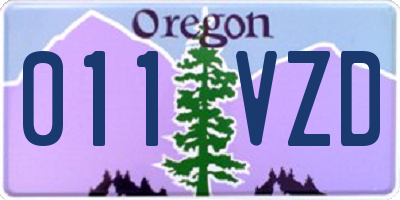 OR license plate 011VZD