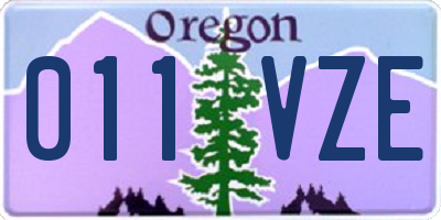 OR license plate 011VZE