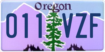OR license plate 011VZF