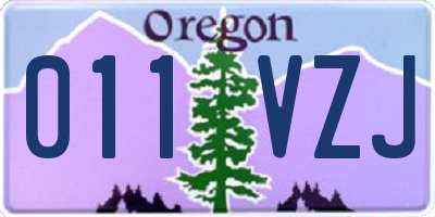 OR license plate 011VZJ