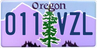 OR license plate 011VZL