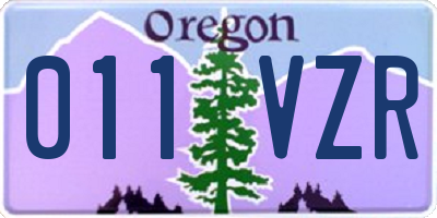 OR license plate 011VZR