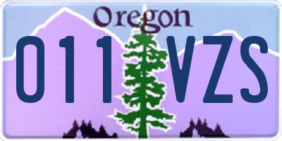 OR license plate 011VZS