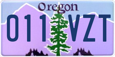 OR license plate 011VZT