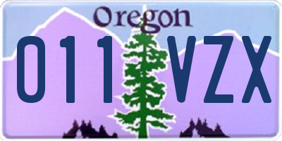 OR license plate 011VZX