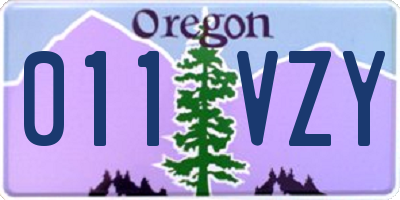 OR license plate 011VZY