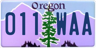 OR license plate 011WAA