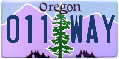 OR license plate 011WAY