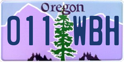 OR license plate 011WBH