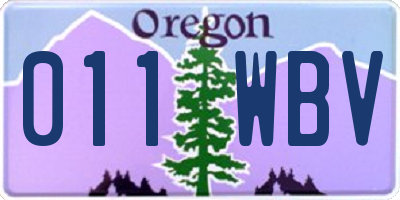 OR license plate 011WBV