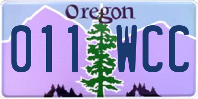 OR license plate 011WCC