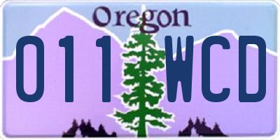 OR license plate 011WCD