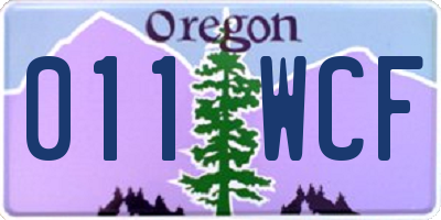 OR license plate 011WCF