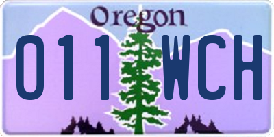 OR license plate 011WCH