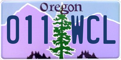 OR license plate 011WCL