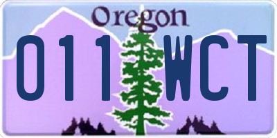 OR license plate 011WCT