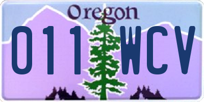 OR license plate 011WCV