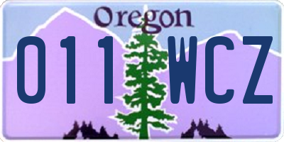 OR license plate 011WCZ