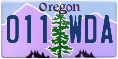 OR license plate 011WDA