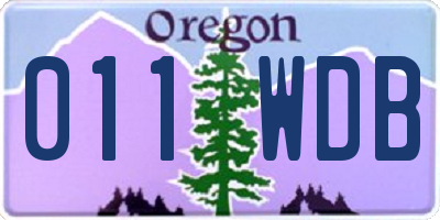 OR license plate 011WDB