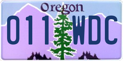 OR license plate 011WDC